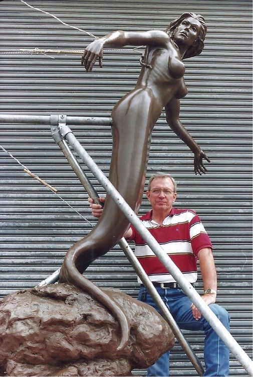 Mermaids - Vision in the Mist (Monumental size) by Edd Hayes - search and link Sculpture with SculptSite.com
